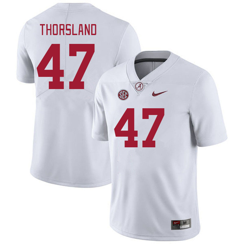 Men #47 Adam Thorsland Alabama Crimson Tide College Footabll Jerseys Stitched-White